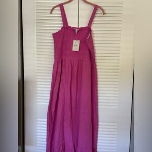 Raviya Fuchsia Crinkle Maxi Dress